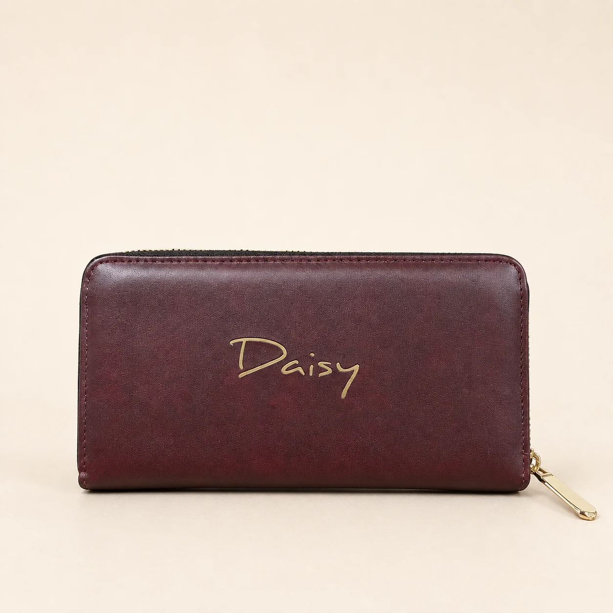 Daisy Pattern Long Wallet with Zipper view 4