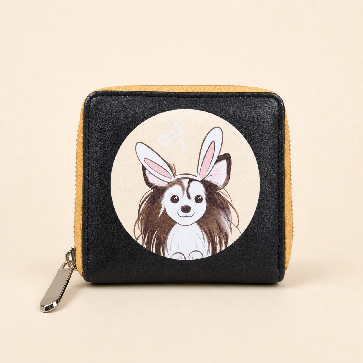 Daisy Pattern Wallet with Zipper