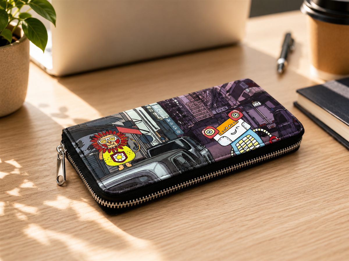 Chimoz HK Long Wallet with Zipper – Cityscape